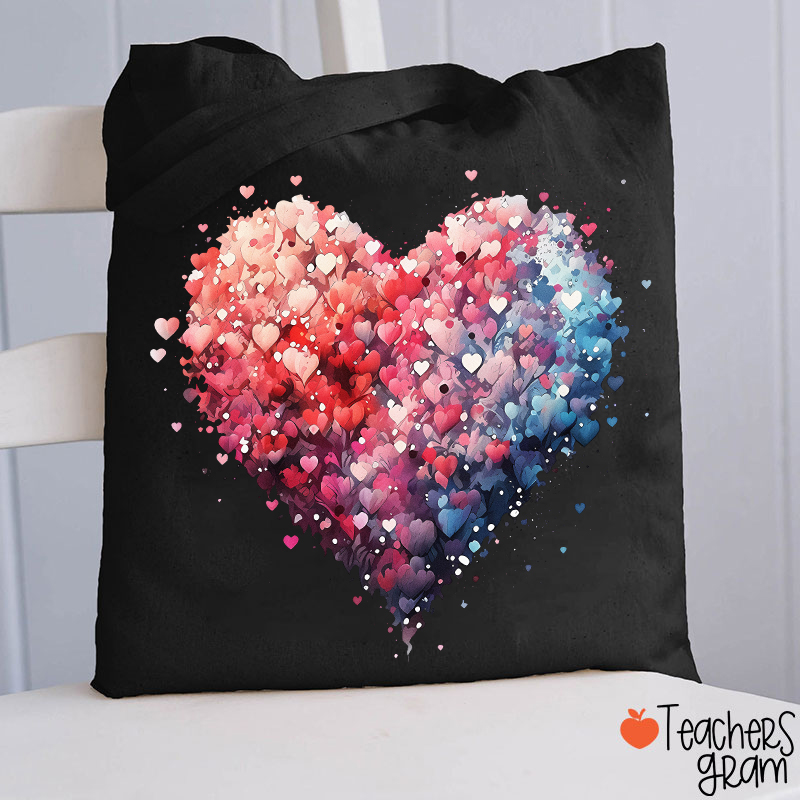 Bubble Heart Teacher Tote Bag