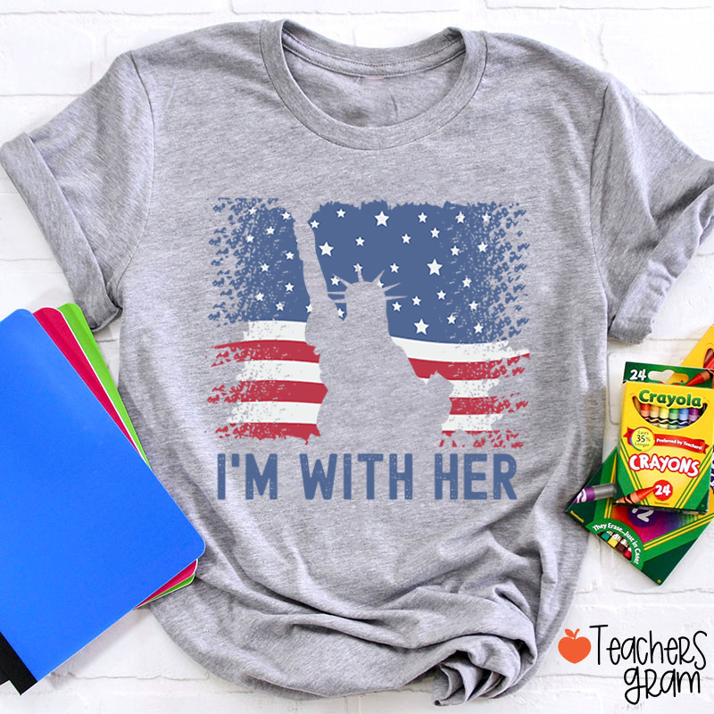 America Flag I'm With Her Teacher T-Shirt