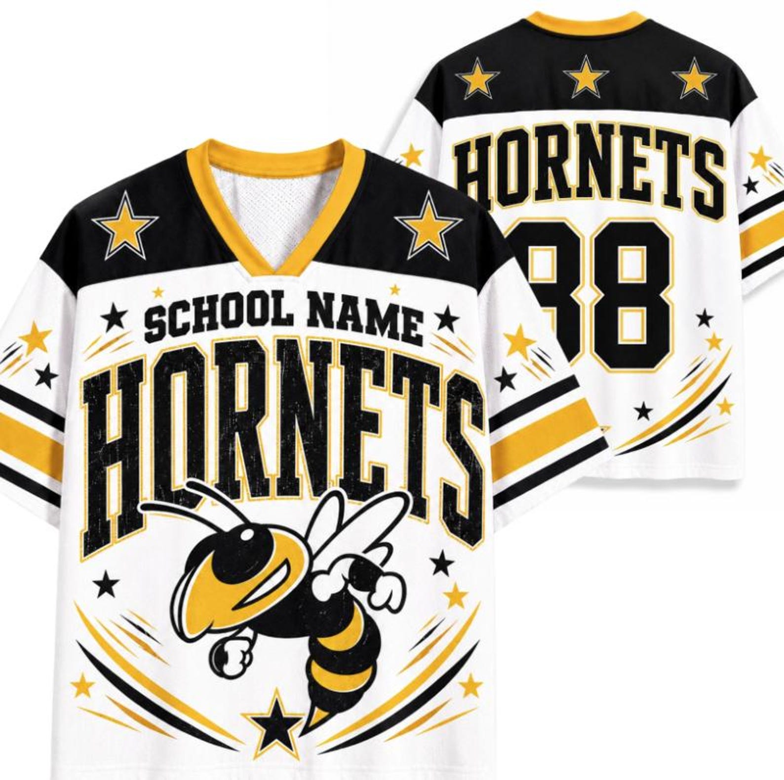 Personalized School Mascot Vintage Star Teacher Mesh Jersey