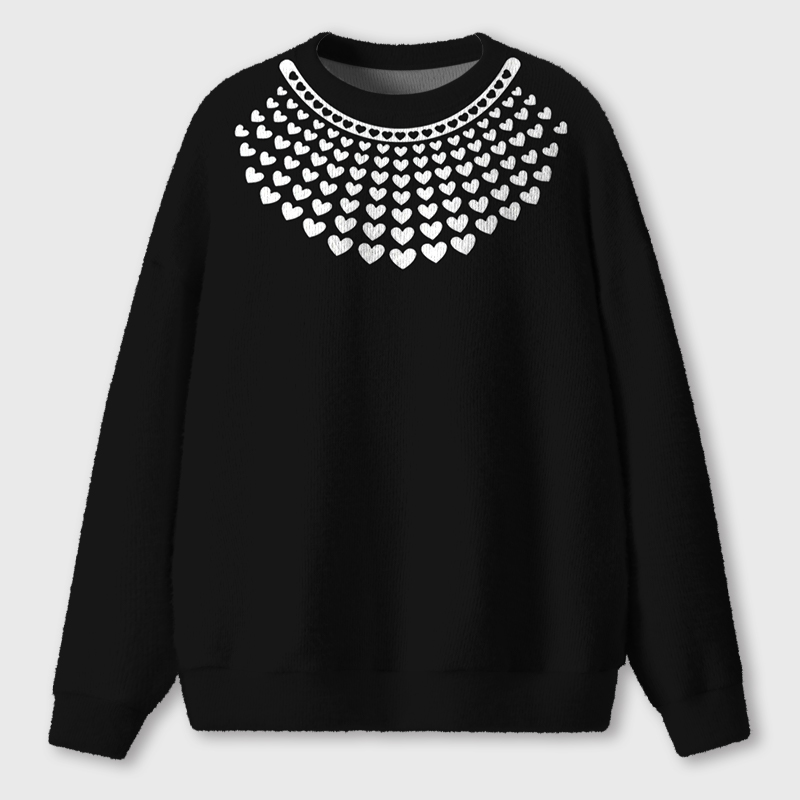 Justice Heart Collar Teacher Ugly Fluffy Christmas Sweater