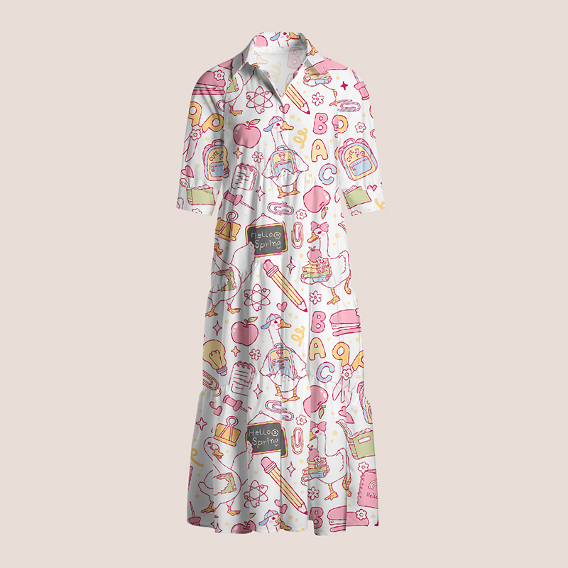 Silly Goose For Summer Teacher Shirtdress