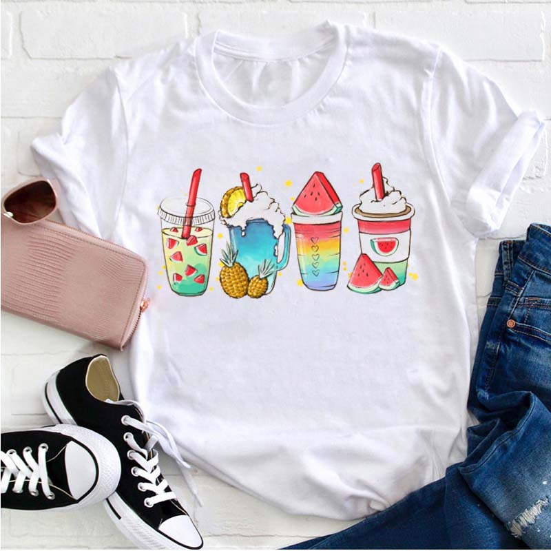 Summer Ice Drink Teacher T-Shirt