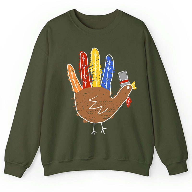 Hand Painted Turkey Teacher Sweatshirt