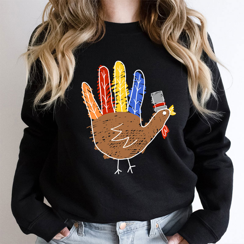 Hand Painted Turkey Teacher Sweatshirt