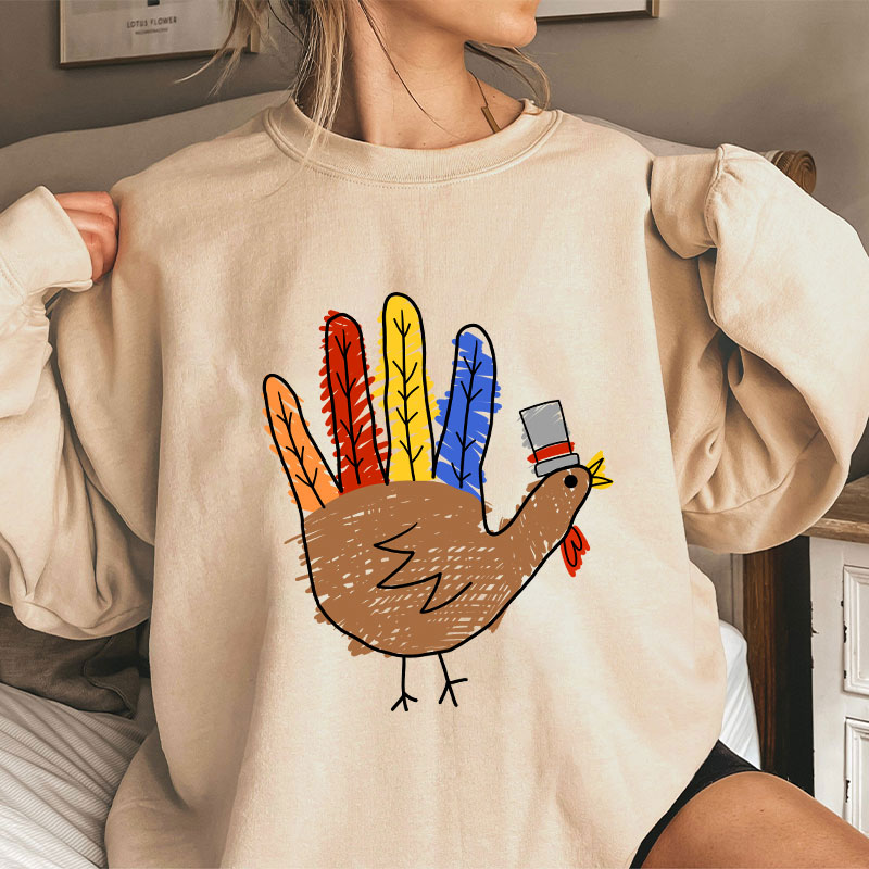 Hand Painted Turkey Teacher Sweatshirt