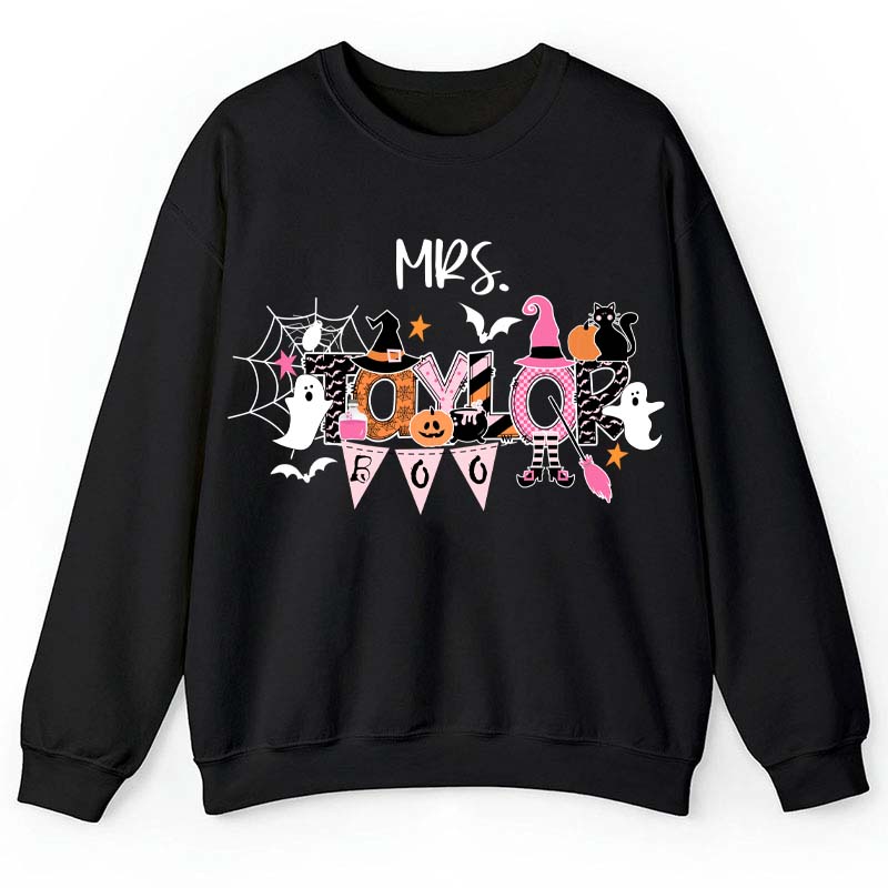 Personalized Name Happy Halloween Teacher Sweatshirt