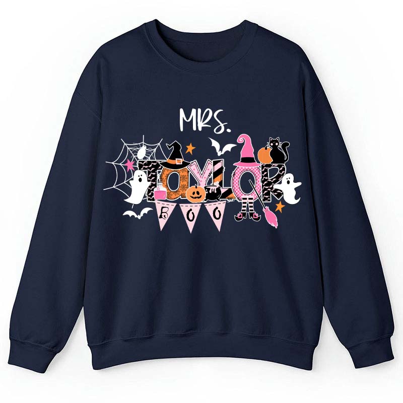 Personalized Name Happy Halloween Teacher Sweatshirt