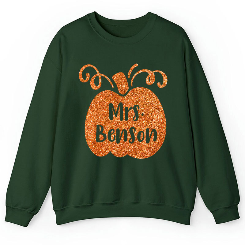 Personalized Halloween Pumpkins Teacher Sweatshirt