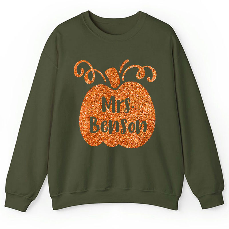 Personalized Halloween Pumpkins Teacher Sweatshirt
