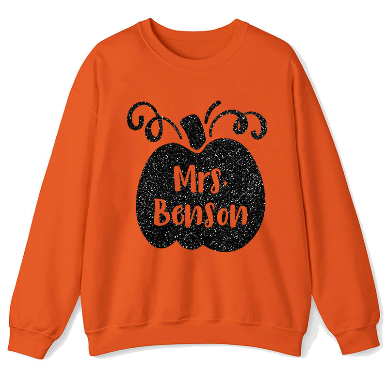 Personalized Halloween Pumpkins Teacher Sweatshirt