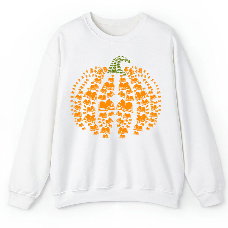 Halloween Pumpkins And Books Teacher Sweatshirt