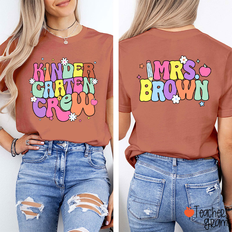 Personalized Grade And Name First Day Of School Teacher Two Sided T-Shirt