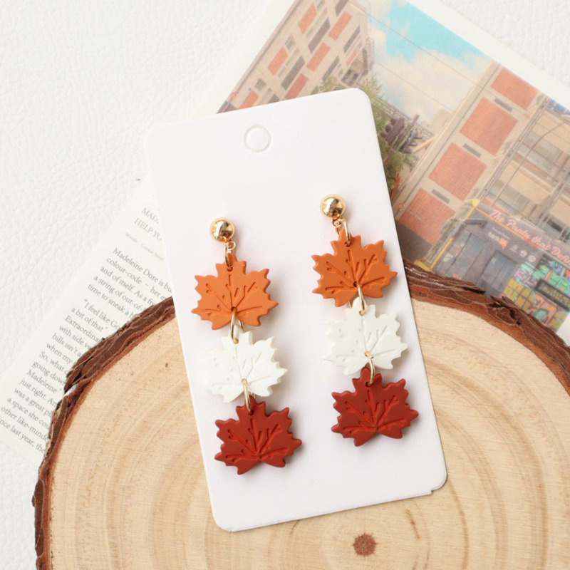 Autumn Maple Leaf Teacher Acrylic Earrings