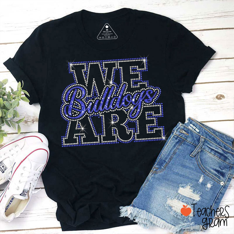 Personalized Mascot Rhinestone We Are Team Teacher T-Shirt