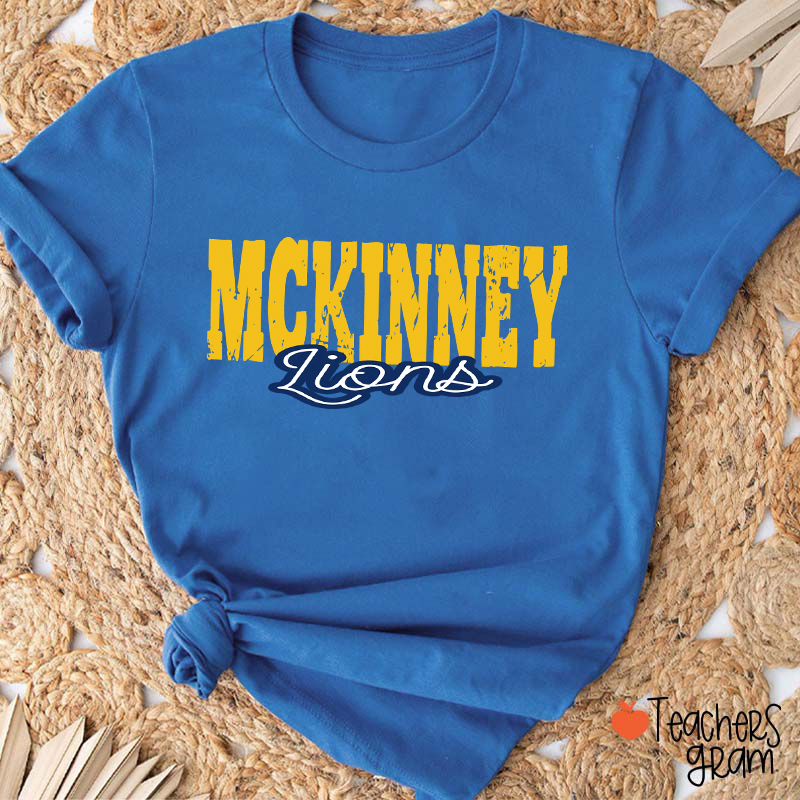 Personalized Mascot And School Name Retro School Spirit Teacher T-Shirt