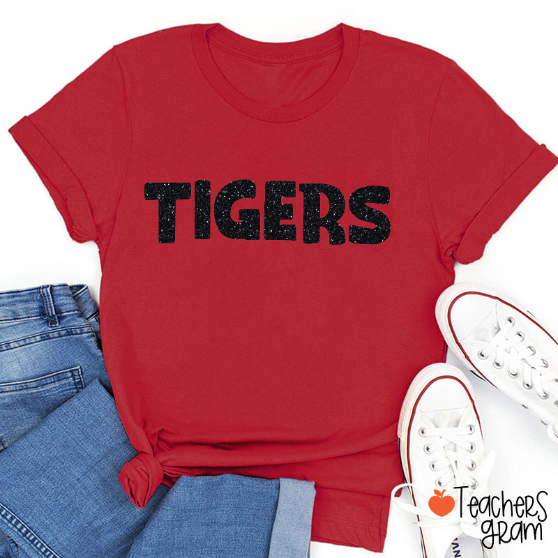 Personalized Team Name Glitter Game Day Teacher T-Shirt