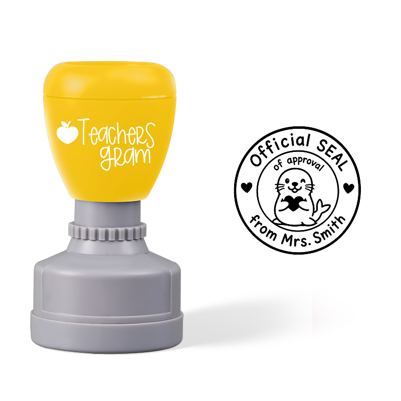 Personalized Name Official Seal Of Approval Cute Seal Animal Teacher Stamp