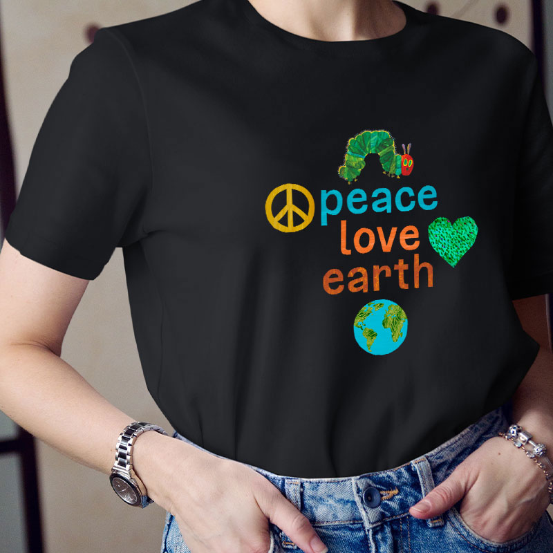 Peace Love And Earth Teacher T-Shirt