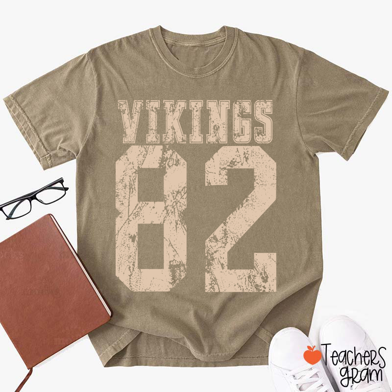 Personalized Mascot Number Vintage Distressed Sport Teacher T‑Shirt