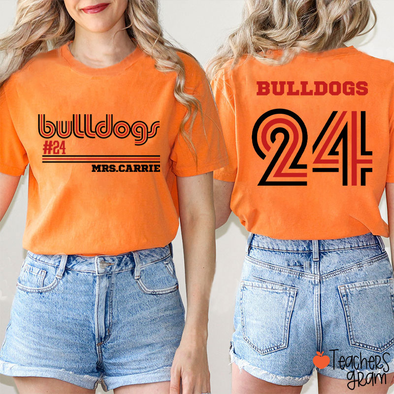 Personalized Mascot Name Game Day Teacher Two Sided T-Shirt
