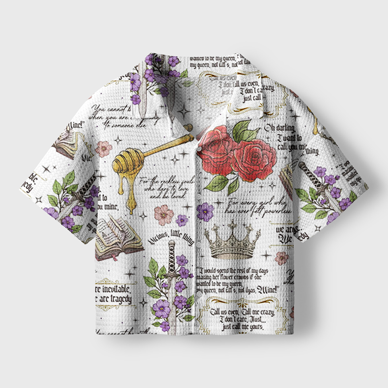 Romance Novel Book Series Teacher Crochet Crop Camp Shirt