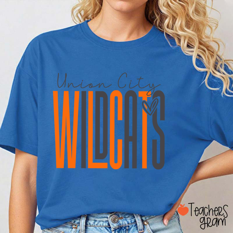 Personalized Mascot Heart Teacher T-Shirt
