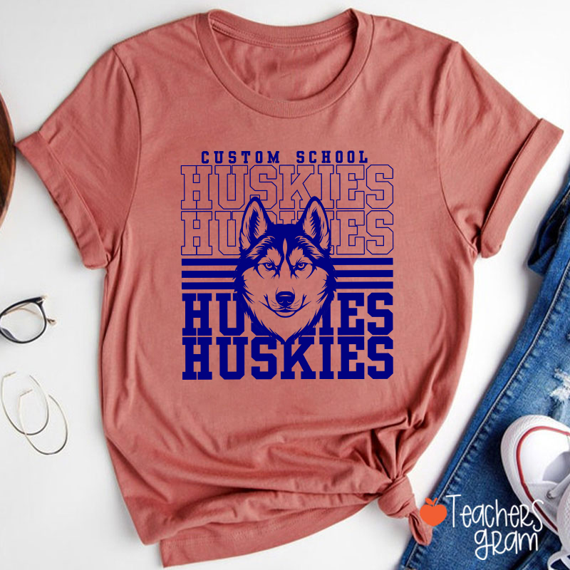 Personalized Mascot And School Name Spirit Teacher T-Shirt