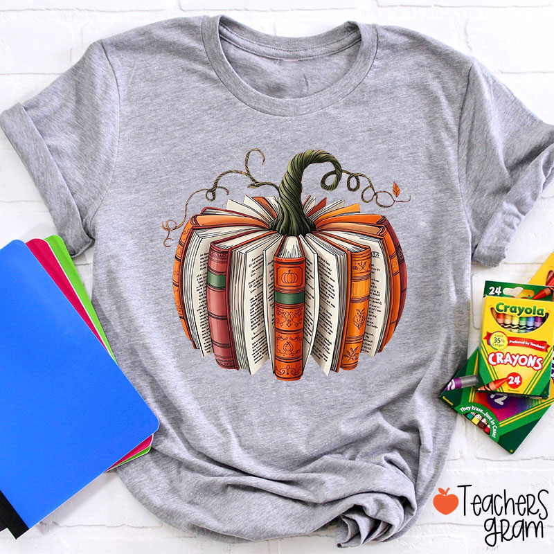 Pumpkin Book Teacher T-Shirt