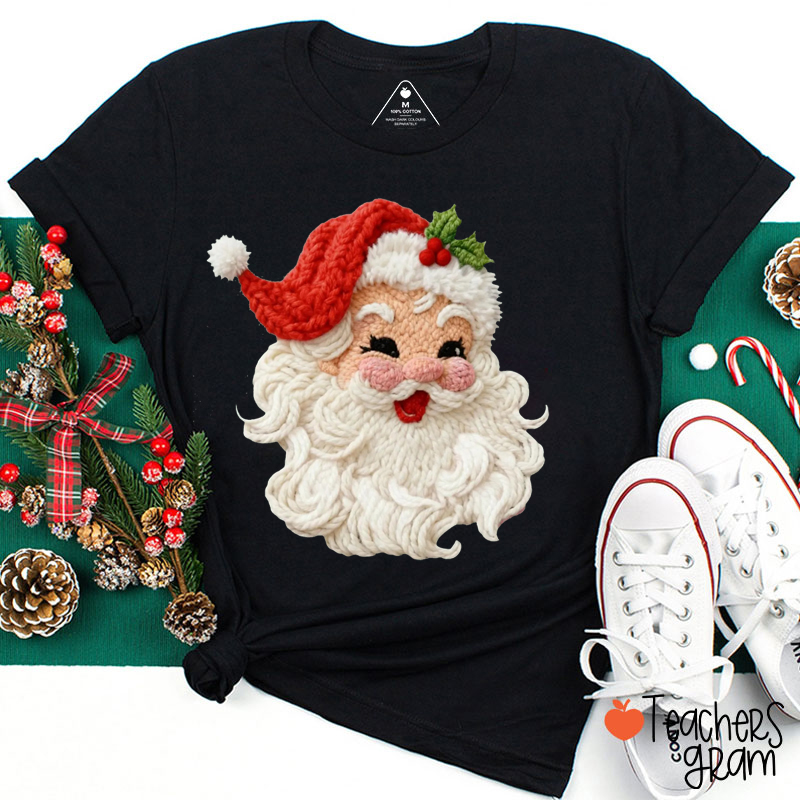 Faux Yarn Santa Teacher T-Shirt