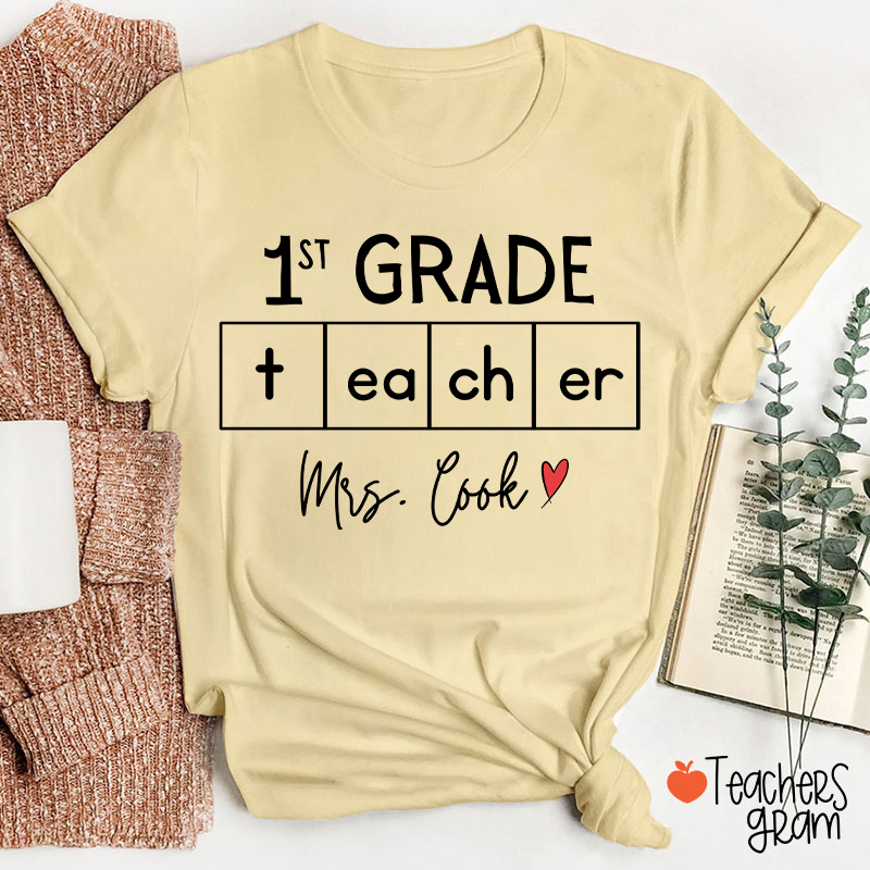 Personalized Love Teacher Name And Grade Teacher T-Shirt