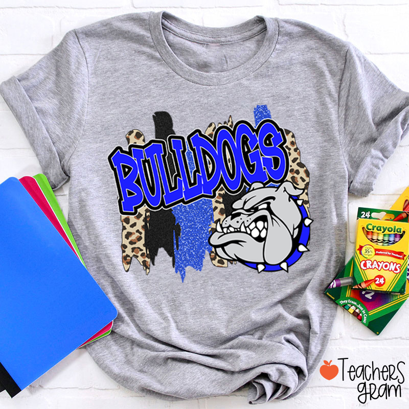 Personalized Mascot Leopard Stripes Teacher T-Shirt