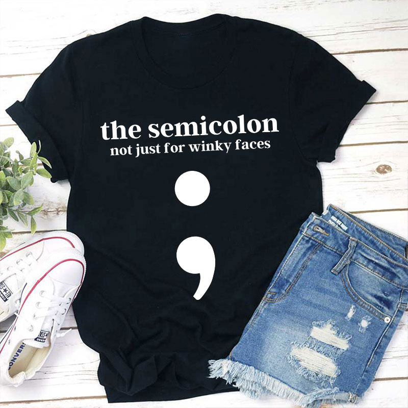 Semicolon Punctuation English Teacher T-Shirt Sale-Teachersgram