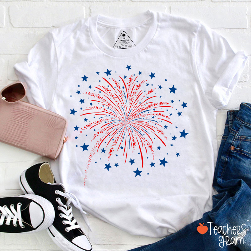 4th Of July Firework Teacher T-Shirt