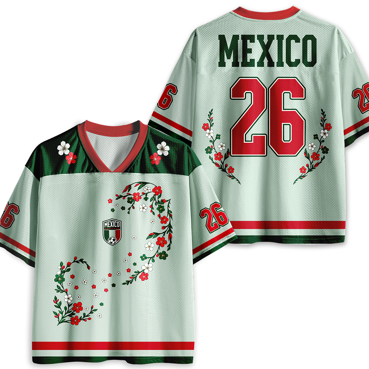 Personalized Number Mexico Fan Soccer Game Day Teacher Mesh Jersey