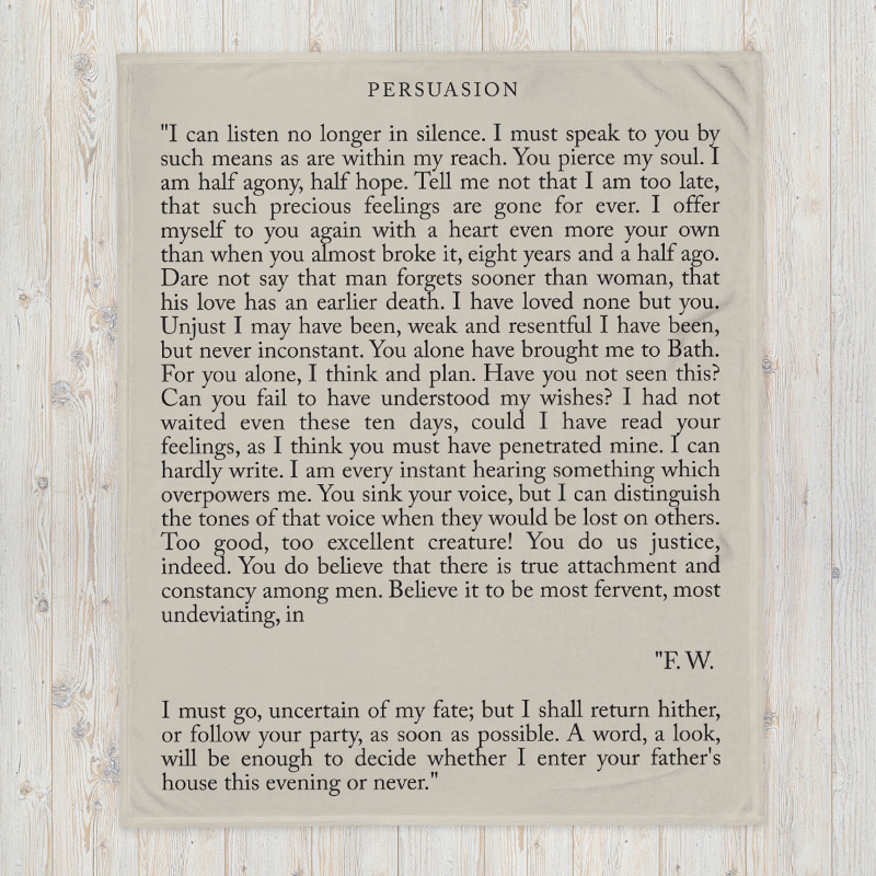 Persuasion By Jane Austen Teacher Blanket