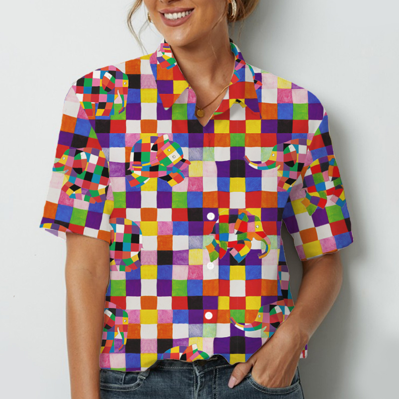 The Patchwork Elephant Teacher Short Sleeve Shirt
