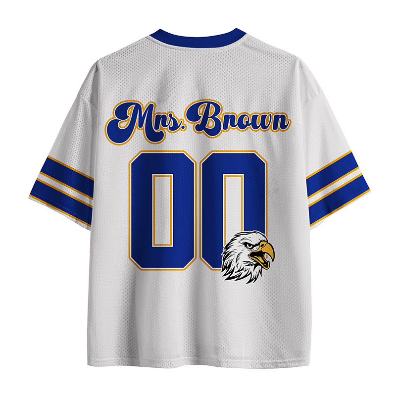 Personalized Retro Rings And Mascot Teacher Mesh Jersey