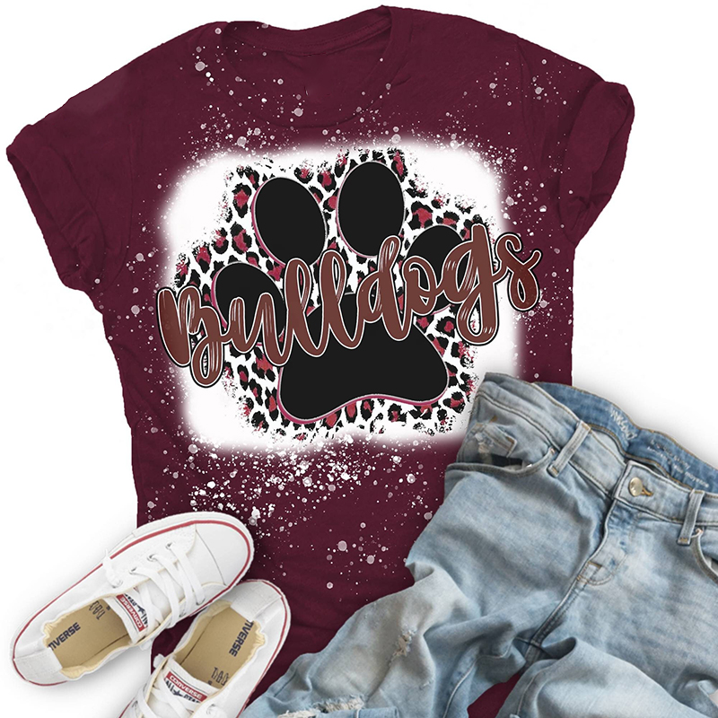 Personalized Mascot Leopard Paw Teacher Printed T-Shirt