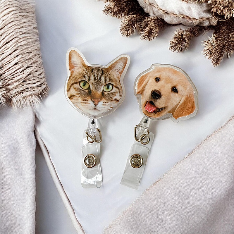 Personalized Pet Portrait Teacher Badge Reel