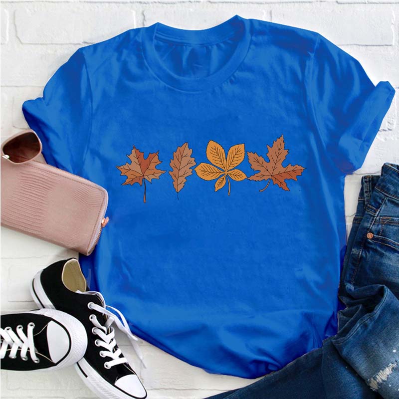 Autumn Leaves Autumn Colors Teacher T-Shirt