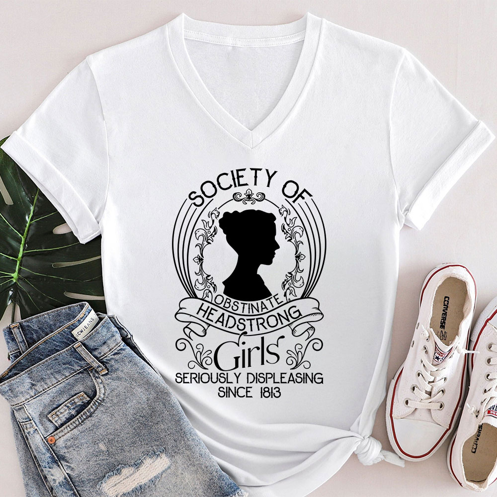 Society Of Obstinate Headstrong Girls Teacher Female V-Neck T-Shirt