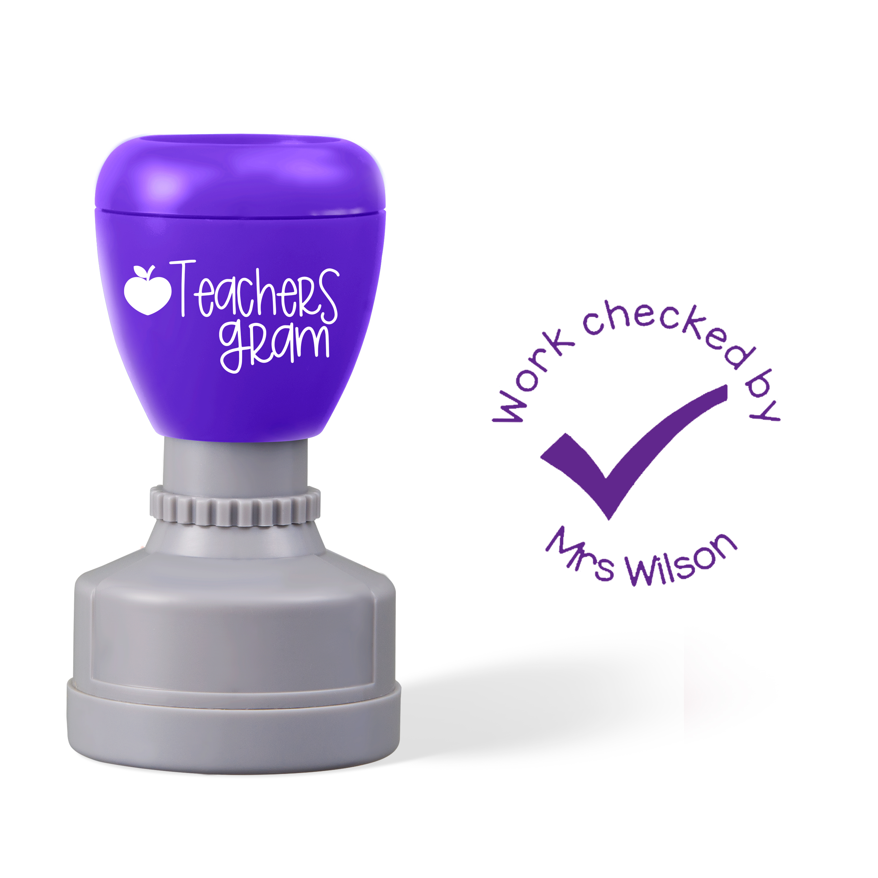 Personalized Name Work Checked By Teacher Stamp