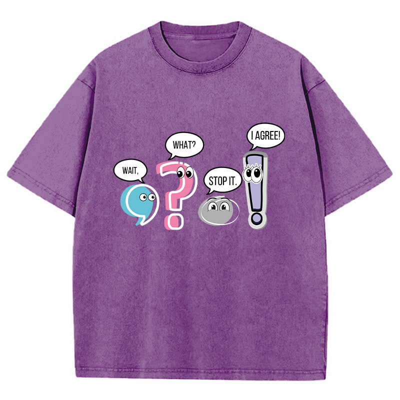 Grammar Wait What Stop It I Agree Teacher Washed T-Shirt