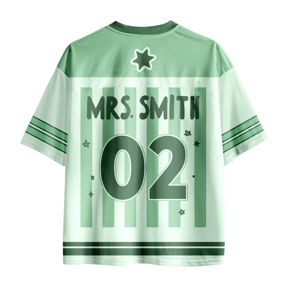 Personalized Grade And Name Preppy Stripes Teacher Mesh Jersey