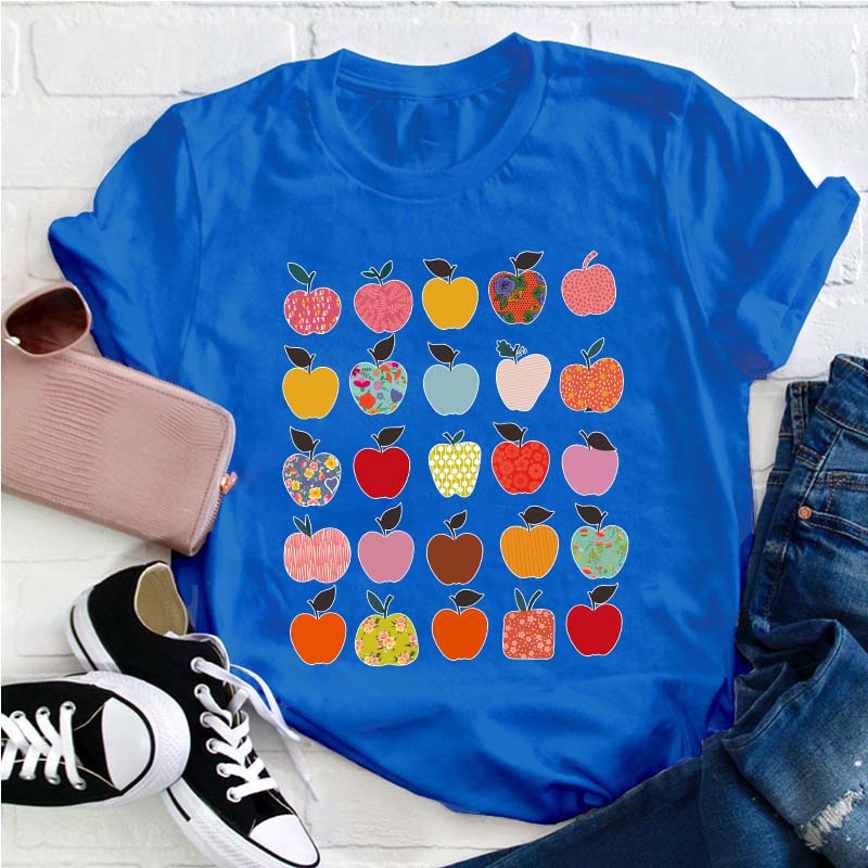Folk Art Apples Teacher T-Shirt