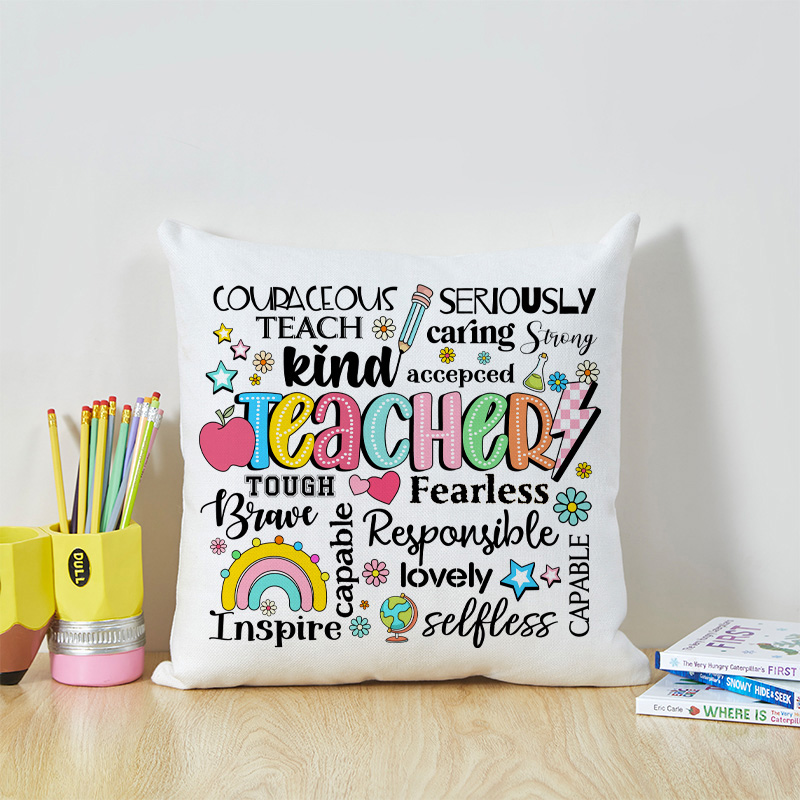 Courageous Seriously Teach Teacher Cushion