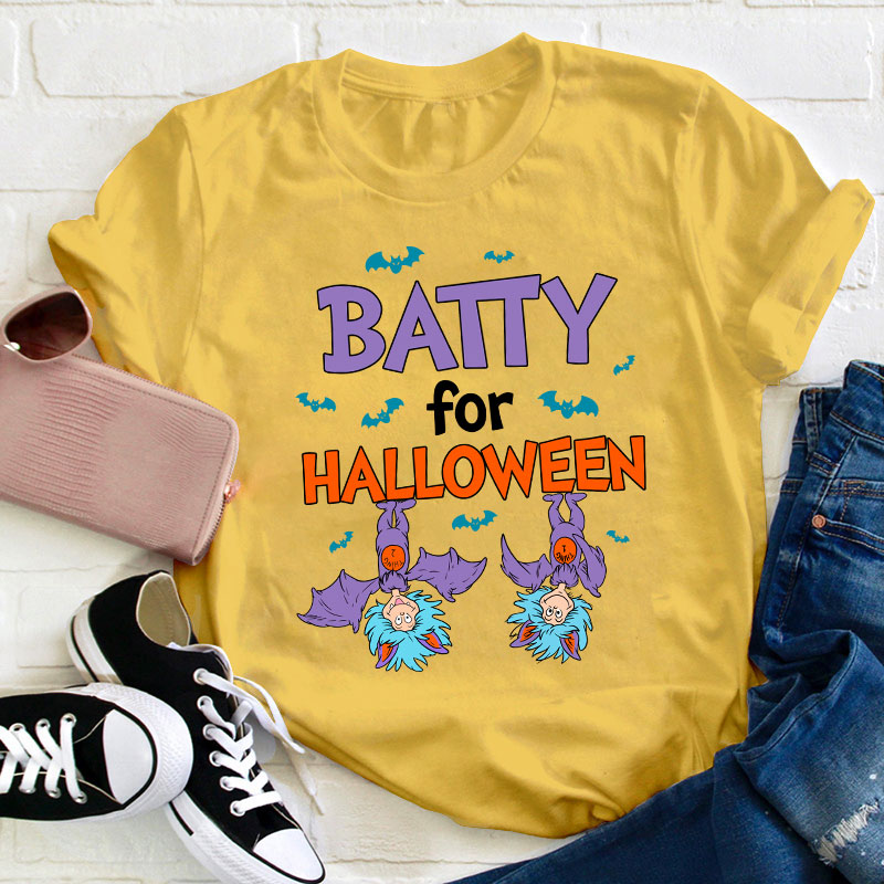 Batty For Halloween Teacher T-Shirt