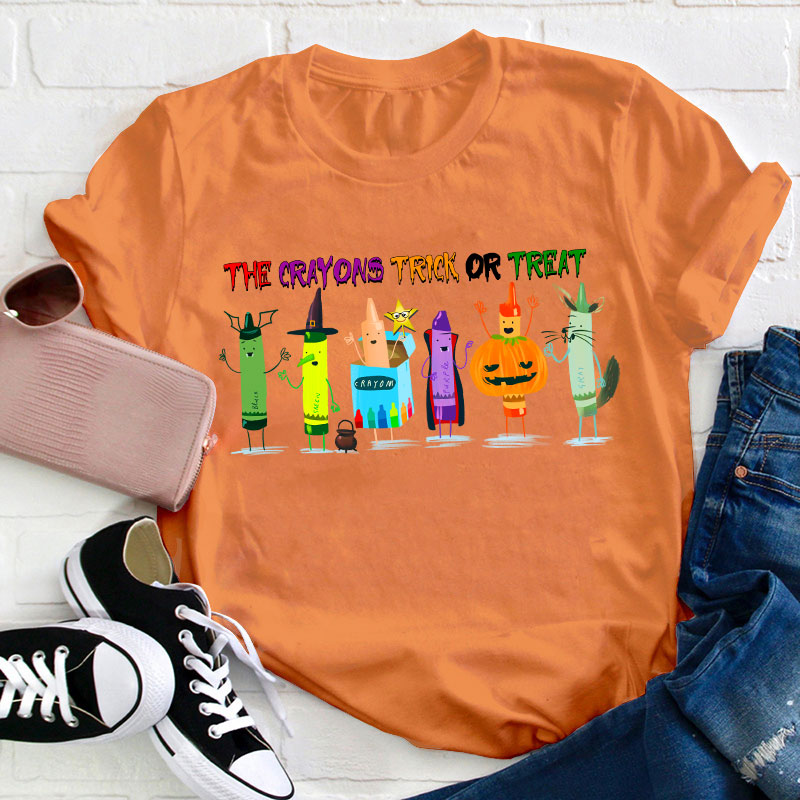 The Crayon Trick Or Treat Teacher T-Shirt