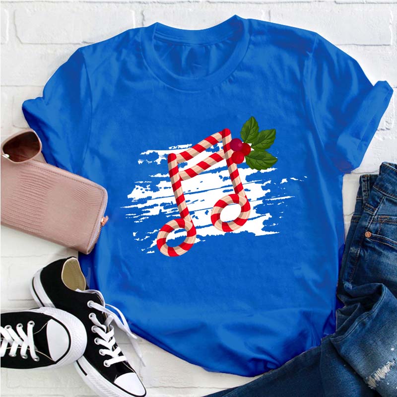Christmas Music Note Teacher T-Shirt