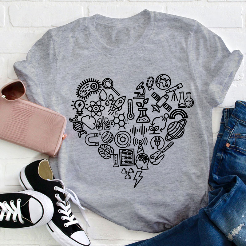 Science Heart Teacher T-Shirt